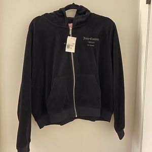 Y2K black Juicy couture f21 velour zip up jacket